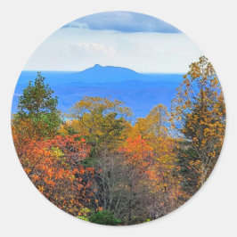 Blue Ridge Parkway Herbst Blick auf Pilotenberg Runder Aufkleber