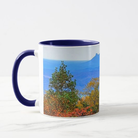 Blue Ridge Parkway Herbst Blick auf Pilotenberg Tasse (Links)