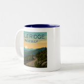 Blue Ridge Parkway Landschaft Zweifarbige Tasse (Vorderseite Links)