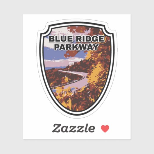 Blue Ridge Parkway Landschaftlich Byway Virginia N Aufkleber (Blatt)