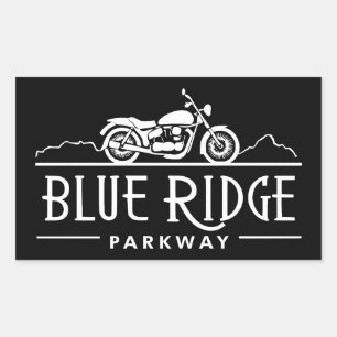 Blue Ridge Parkway Motorrad Rechteckiger Aufkleber