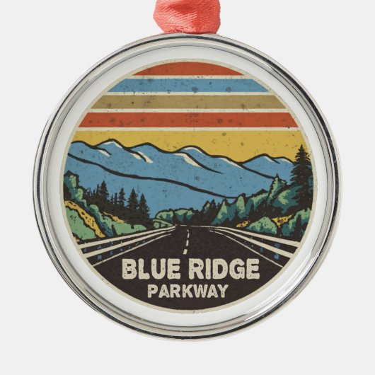 Blue Ridge Parkway Mountains Ornament Aus Metall (Vorne)