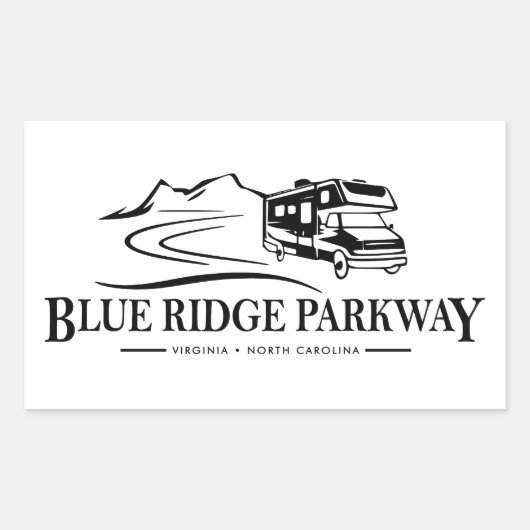Blue Ridge Parkway Recreational Vehicle Rechteckiger Aufkleber (Vorderseite)