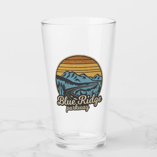 Blue Ridge Parkway Retro Glas (Vorderseite)