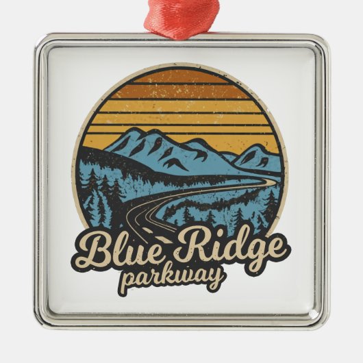 Blue Ridge Parkway Retro Ornament Aus Metall (Vorne)