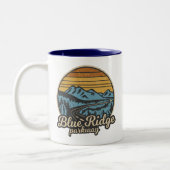 Blue Ridge Parkway Retro Zweifarbige Tasse (Links)