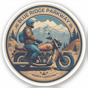 Blue Ridge Parkway Scenic Byway Motorradtour Aufkleber