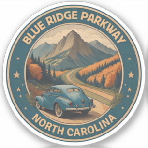Blue Ridge Parkway Scenic Byway Oldtimer-Reise Aufkleber