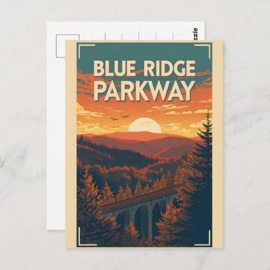 Blue Ridge Parkway Scenic Byway Virginia North C Postkarte (Vorne/Hinten)