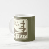 Blue Ridge Parkway Schild Kaffeetasse (Vorderseite Links)