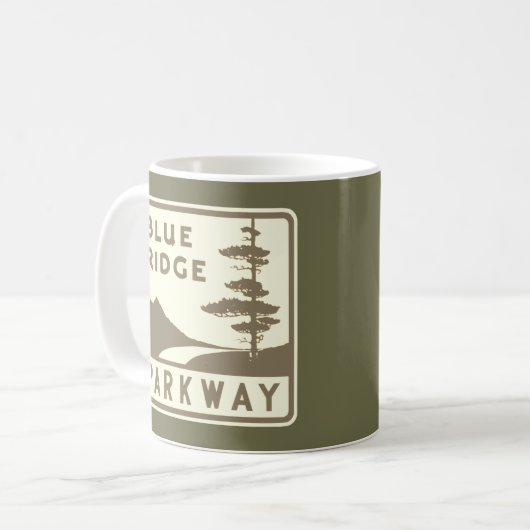 Blue Ridge Parkway Schild Kaffeetasse (Vorderseite Links)