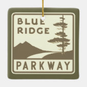 Blue Ridge Parkway Schild Keramikornament (Rückseite)