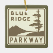 Blue Ridge Parkway Schild Keramikornament (Vorderseite)