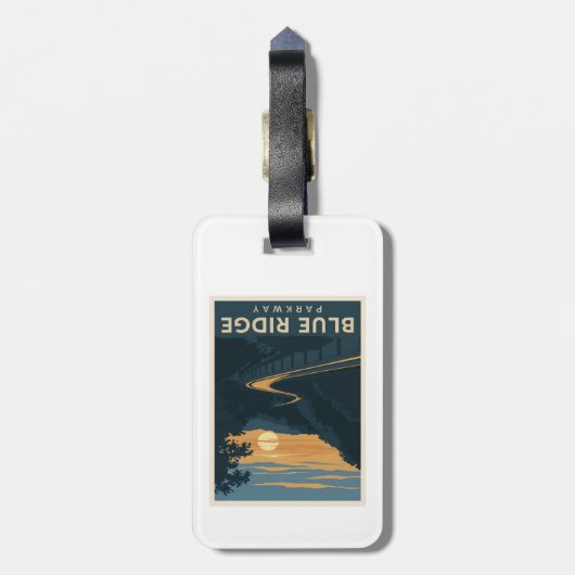 Blue Ridge Parkway Sunset Gepäckanhänger (Rückseite vertikal)