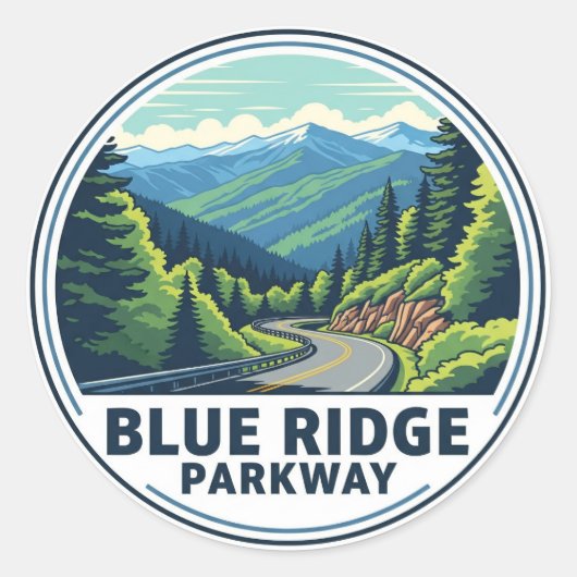 Blue Ridge Parkway Travel Runder Aufkleber (Vorderseite)