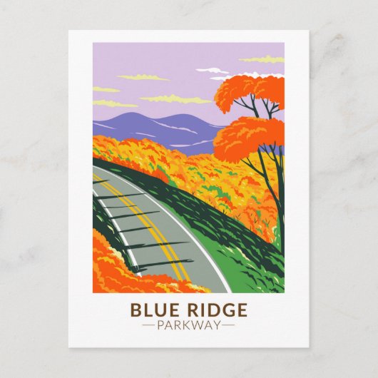 Blue Ridge Parkway Vintag Postkarte (Vorderseite)