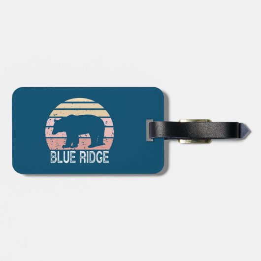 Blue Ridge Retro Bär Gepäckanhänger (Rückseite horizontal)