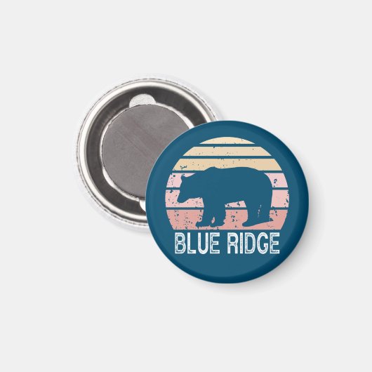 Blue Ridge Retro Bär Magnet (Vorderseite/Rückseite)