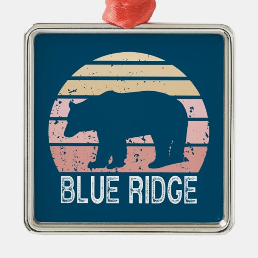 Blue Ridge Retro Bär Ornament Aus Metall (Vorne)