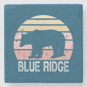 Blue Ridge Retro Bär Steinuntersetzer (Vorderseite)