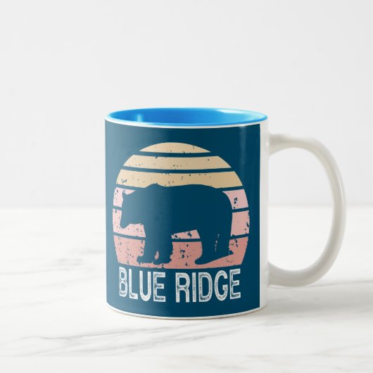 Blue Ridge Retro Bär Zweifarbige Tasse (Rechts)