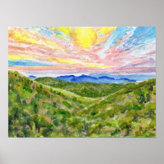 Blue Ridge Watercolor Study 2 Poster (Vorne)