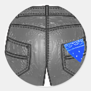 Blue Right Hanky Runder Aufkleber