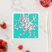 Blue Ring Octopus Aquamarin Art Serviette (Beispiel)