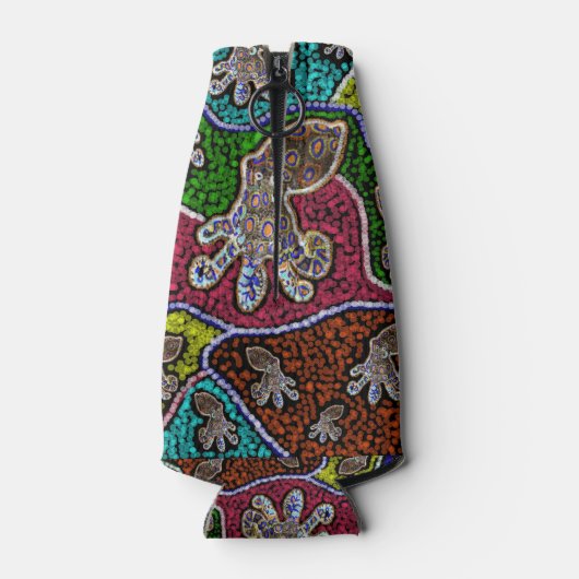 Blue Ring Octopus Dot Art Stubby Holder Flaschenkühler (Rückseite)