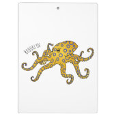 Blue-ringed octopus cartoon illustration klemmbrett (Rückseite)