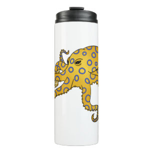 Blue-ringed octopus cartoon illustration thermosbecher