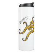 Blue-ringed octopus cartoon illustration thermosbecher (Nach links gedreht)