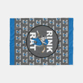 Blue Rink Rat Hockey Fleecedecke (Vorderseite (Horizontal))