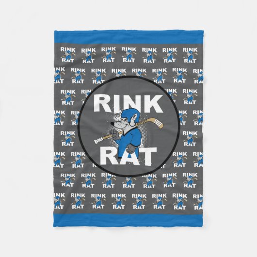 Blue Rink Rat Hockey Fleecedecke (Vorderseite)