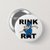 Blue Rink Rat Hockey Player Flare Button (Vorne & Hinten)