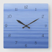 Blue Rippled Water Quadratische Wanduhr (Vorderseite)