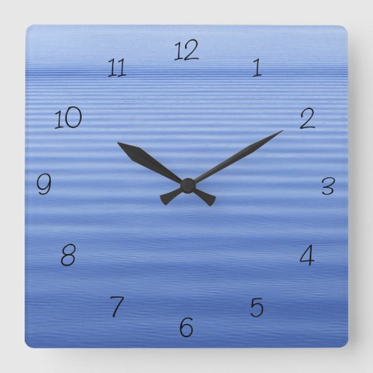 Blue Rippled Water Quadratische Wanduhr (Vorderseite)