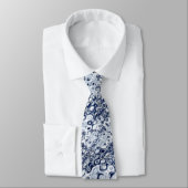 Blue Ripples Abstrakt Neck Tie Krawatte (Gebunden)
