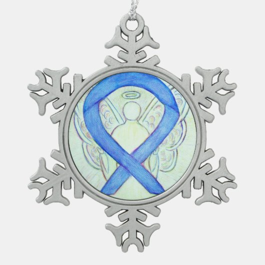 Blue River Awareness Ribbon Angel Ornament (Vorderseite)