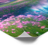 Blue River in Pink Paradise Poster (Ecke)