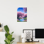Blue River in Pink Paradise Poster (Heimbüro)