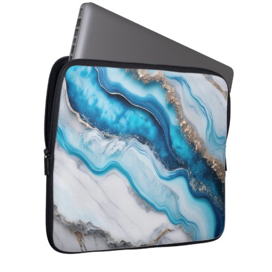 Blue River Marble Laptopschutzhülle (Vorne Rechts)