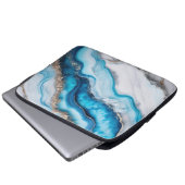 Blue River Marble Laptopschutzhülle (Vorne Knopf)