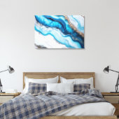 Blue River Marble Leinwanddruck (Insitu (Schlafzimmer))