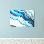 Blue River Marble Leinwanddruck (Insitu (Holzboden))