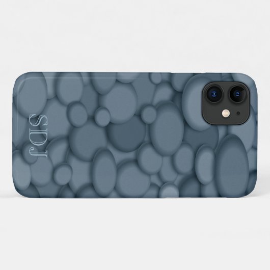Blue River Rock Monogram Case-Mate iPhone Hülle (Rückseite (Horizontal))