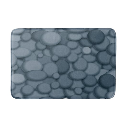 Blue River Rock Pebbles Art Badematte (Vorderseite)