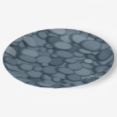 Blue River Rock Pebbles Art Pappteller (Schrägansicht)