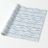 Blue River Streifen Geburtstag Geschenkpapier (Ungerollt)