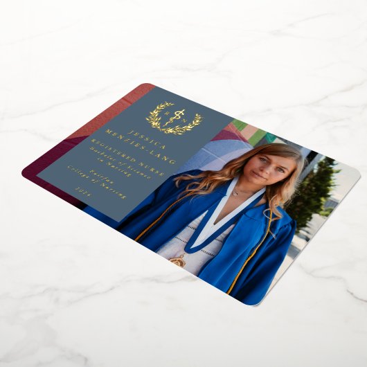 Blue RN Asclepius Abschluss Foto Ankündigung (Gedreht)